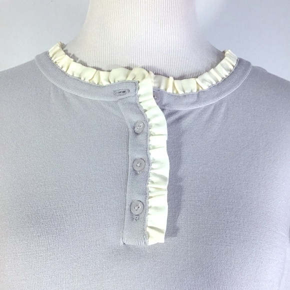 Talbots Ruffled Henley sweater - Picture 2 of 4